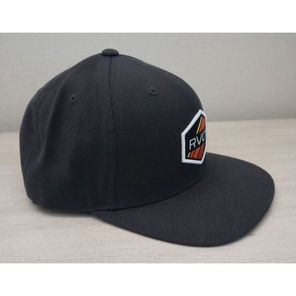 RVCA AVYHA00347 Unisex Pirate Black Stripe Hex Snapback Hat - Picture 3 of 6